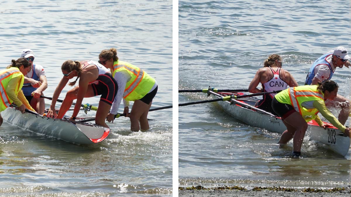 Julien Bahain and Carling Zeeman race in the Western Canadian Beach Sprint Championships