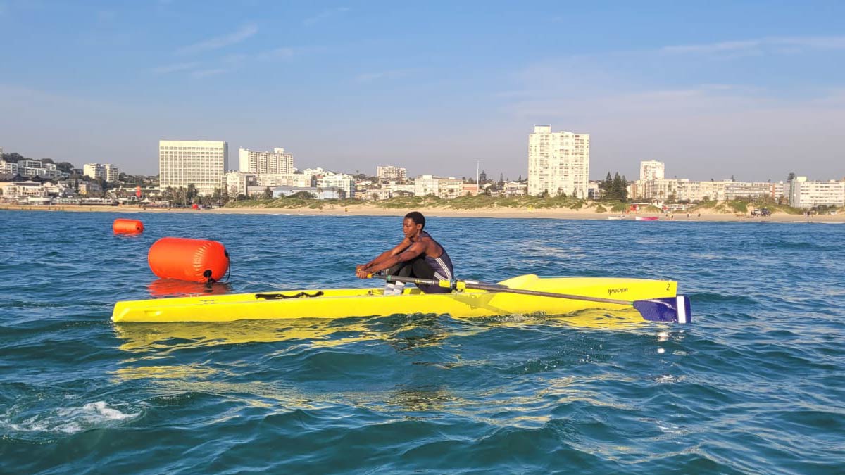 Athlete from Buffalo Rowing Club on the water