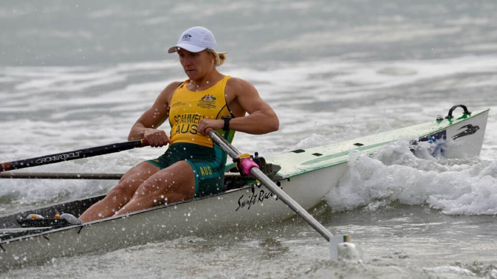 Australia's Isabella Scammell in the time trials at 2026 beach sprint worlds
